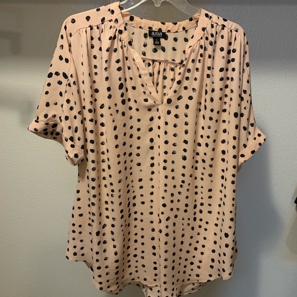 a.n.a Tops - L A.n.a pink polka dot oversized blouse a.n.a Tops - L A.n.a pink polka dot oversized blouse
